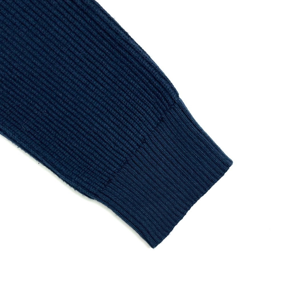 Express Solid Mock Neck Snap Zip Navy Sweater - image 8